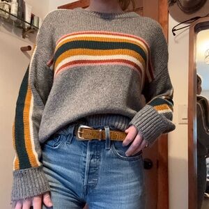 {SOLD}Grey Madewell striped sweater